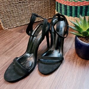 Forever 21 Black Suede Strappy Heels